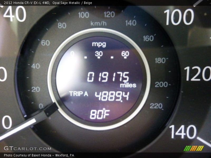 Opal Sage Metallic / Beige 2012 Honda CR-V EX-L 4WD