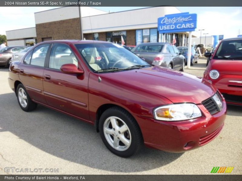 Inferno Red / Taupe 2004 Nissan Sentra SE-R Spec V