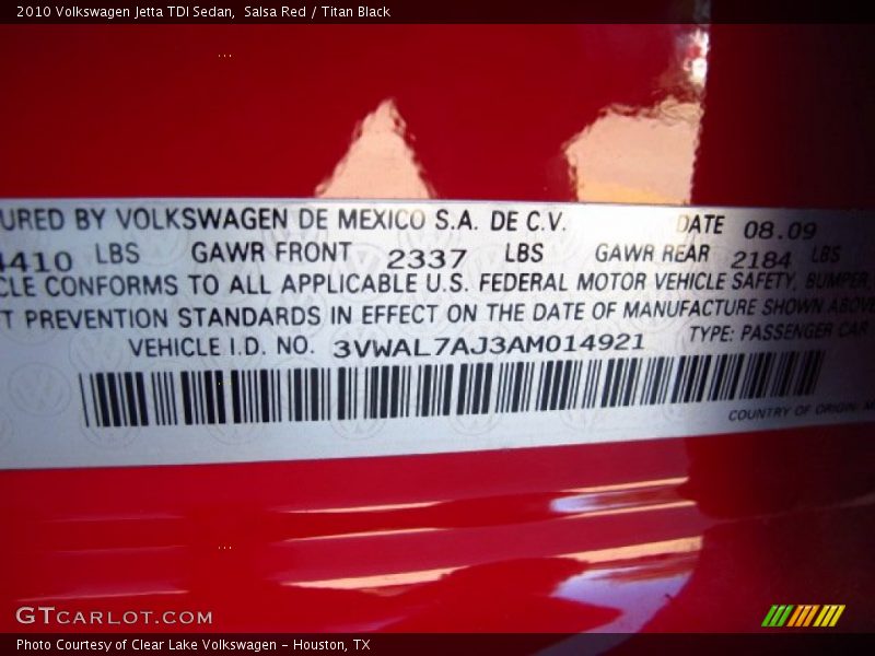 Salsa Red / Titan Black 2010 Volkswagen Jetta TDI Sedan