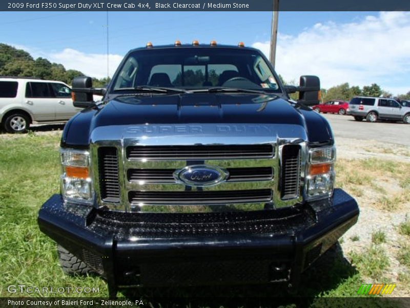 Black Clearcoat / Medium Stone 2009 Ford F350 Super Duty XLT Crew Cab 4x4