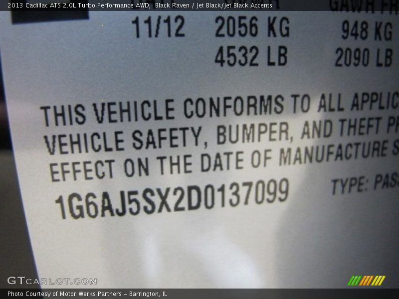 Black Raven / Jet Black/Jet Black Accents 2013 Cadillac ATS 2.0L Turbo Performance AWD