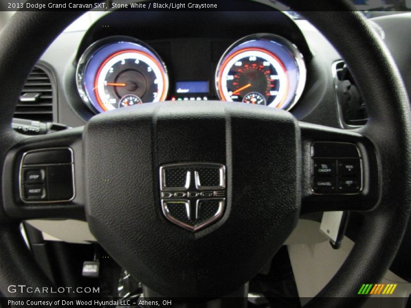 Stone White / Black/Light Graystone 2013 Dodge Grand Caravan SXT