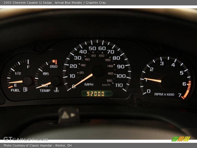  2003 Cavalier LS Sedan LS Sedan Gauges