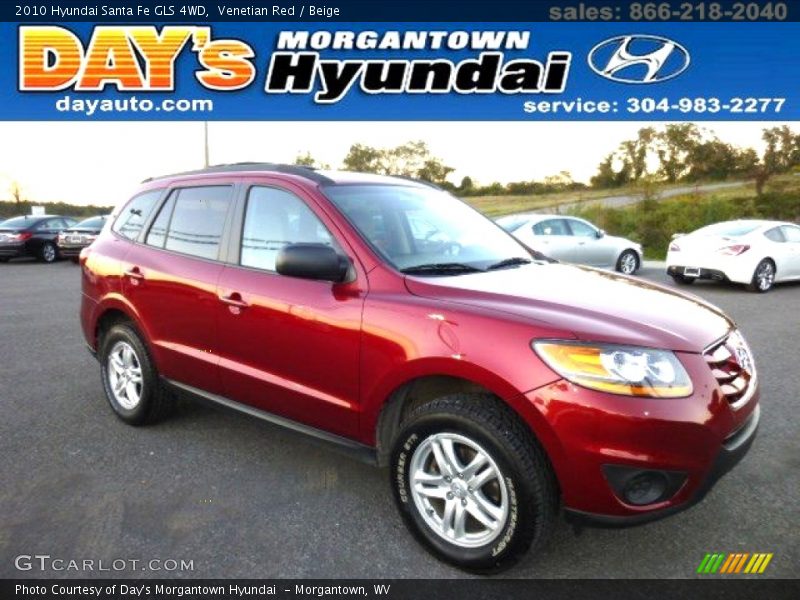 Venetian Red / Beige 2010 Hyundai Santa Fe GLS 4WD