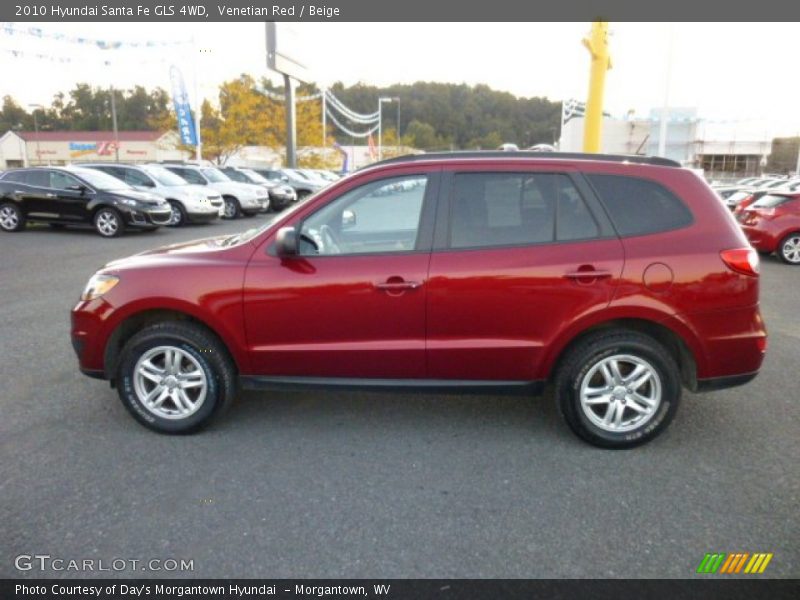 Venetian Red / Beige 2010 Hyundai Santa Fe GLS 4WD