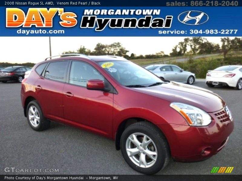 Venom Red Pearl / Black 2008 Nissan Rogue SL AWD
