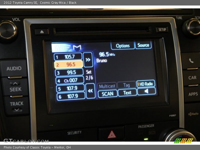 Cosmic Gray Mica / Black 2012 Toyota Camry SE