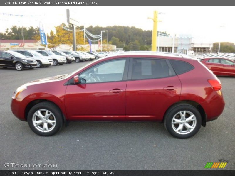 Venom Red Pearl / Black 2008 Nissan Rogue SL AWD