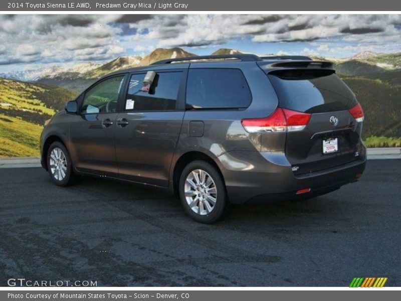 Predawn Gray Mica / Light Gray 2014 Toyota Sienna LE AWD