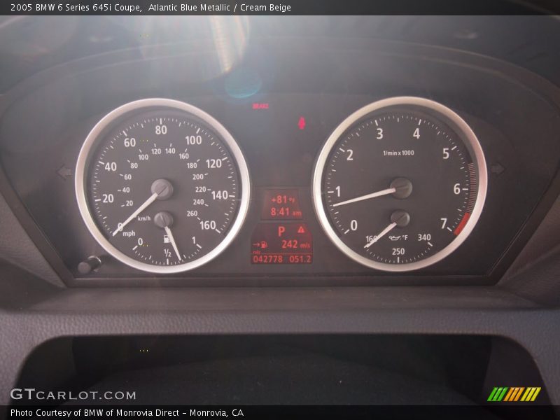 Atlantic Blue Metallic / Cream Beige 2005 BMW 6 Series 645i Coupe