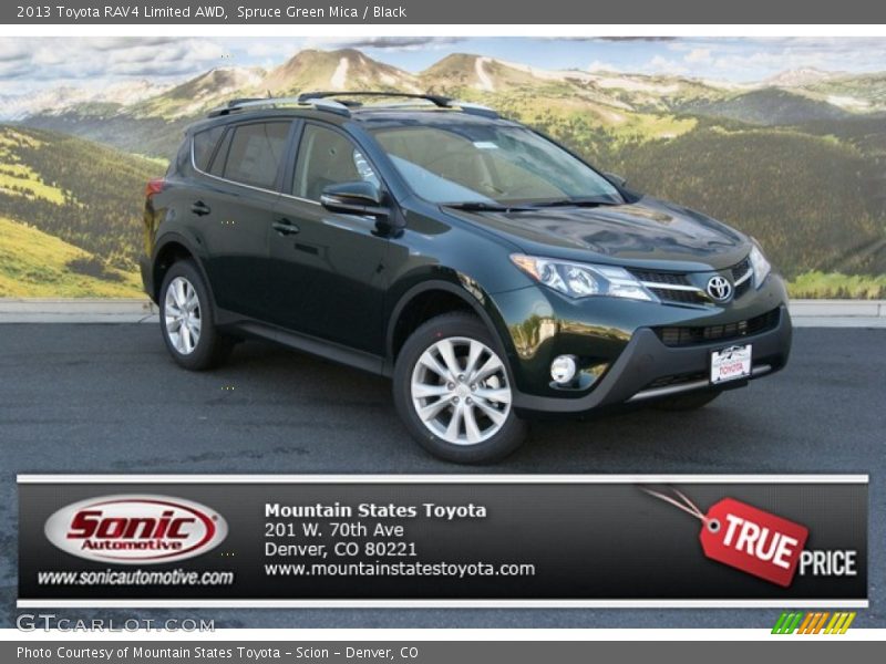 Spruce Green Mica / Black 2013 Toyota RAV4 Limited AWD