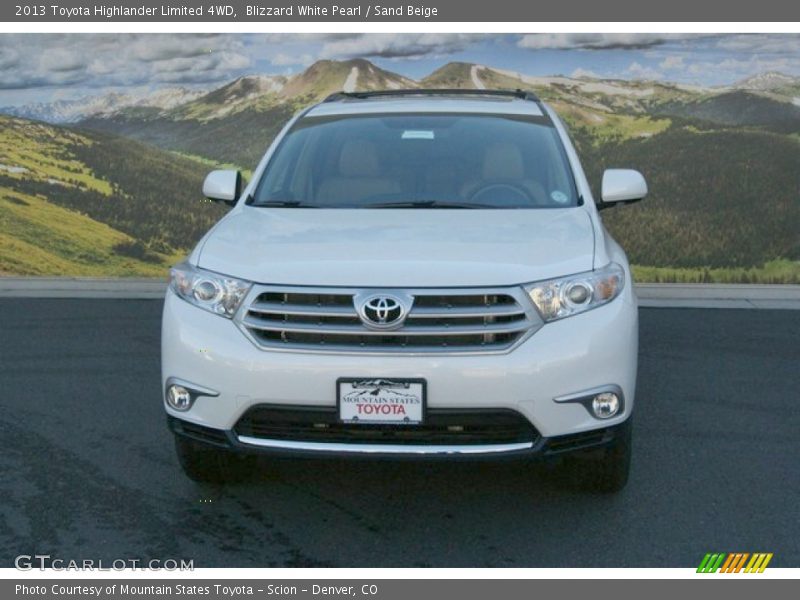 Blizzard White Pearl / Sand Beige 2013 Toyota Highlander Limited 4WD