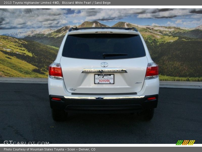 Blizzard White Pearl / Sand Beige 2013 Toyota Highlander Limited 4WD