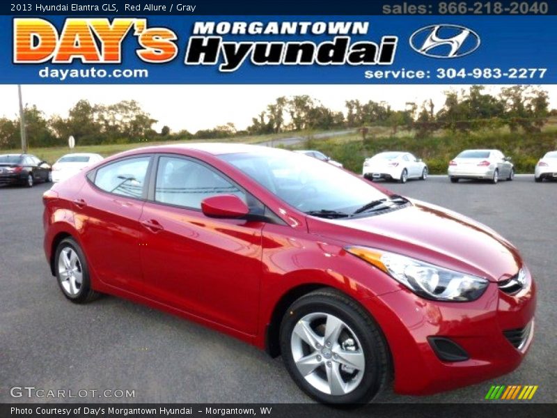 Red Allure / Gray 2013 Hyundai Elantra GLS