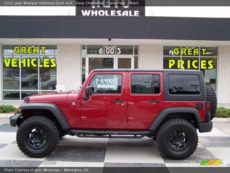 Deep Cherry Red Crystal Pearl / Black 2013 Jeep Wrangler Unlimited Sport 4x4