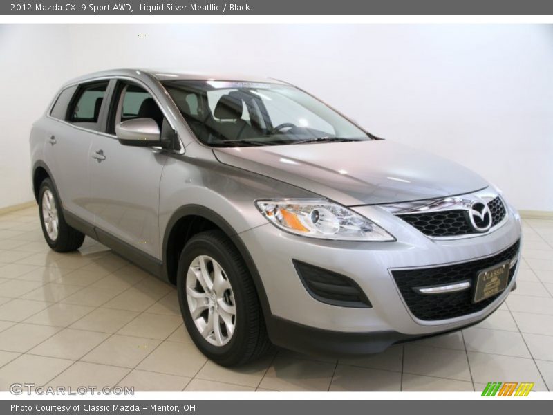 Liquid Silver Meatllic / Black 2012 Mazda CX-9 Sport AWD