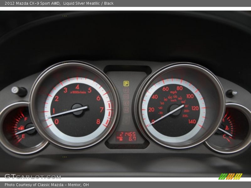 Liquid Silver Meatllic / Black 2012 Mazda CX-9 Sport AWD