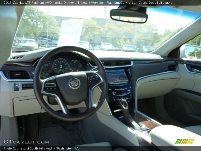 White Diamond Tricoat / Very Light Platinum/Dark Urban/Cocoa Opus Full Leather 2013 Cadillac XTS Platinum AWD