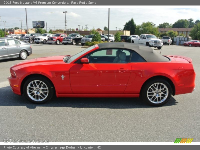 Race Red / Stone 2013 Ford Mustang V6 Premium Convertible