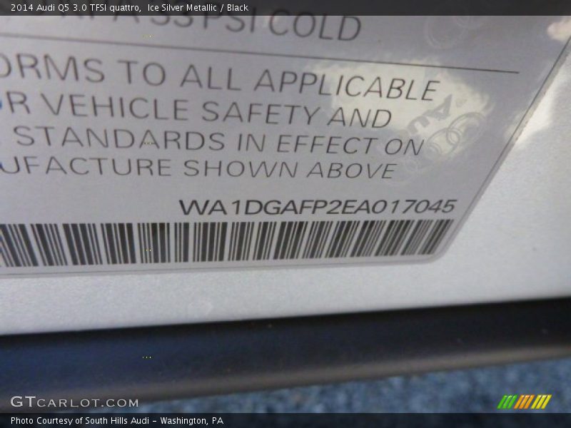 Ice Silver Metallic / Black 2014 Audi Q5 3.0 TFSI quattro
