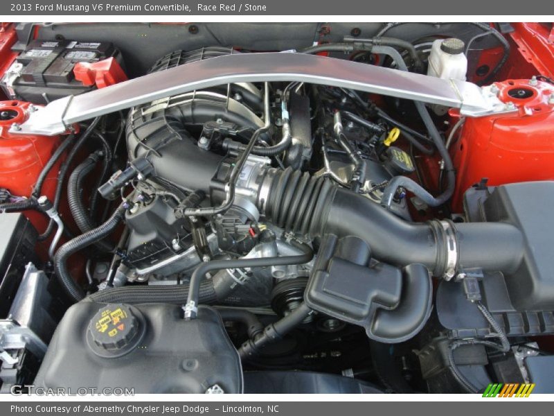 Race Red / Stone 2013 Ford Mustang V6 Premium Convertible