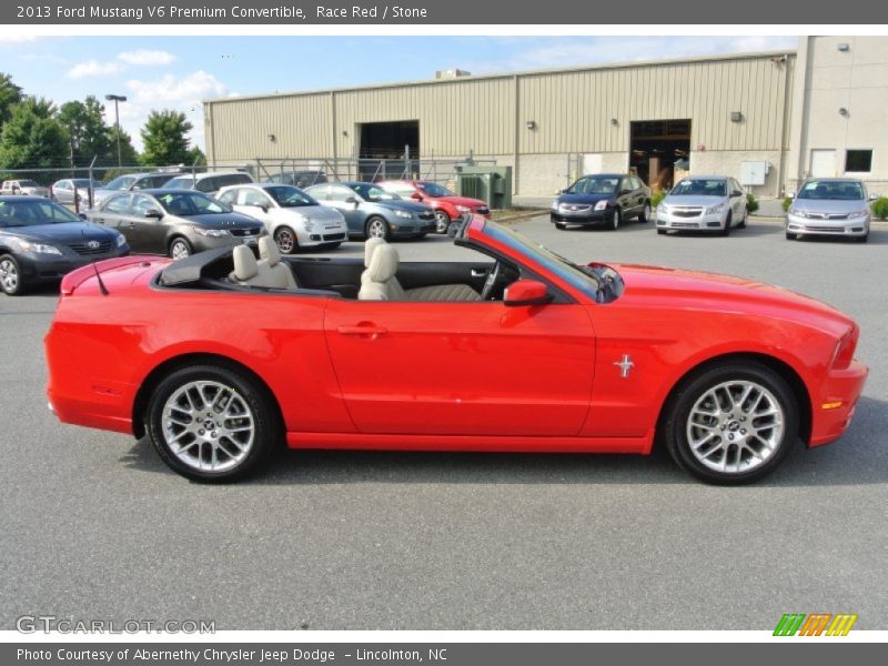 Race Red / Stone 2013 Ford Mustang V6 Premium Convertible