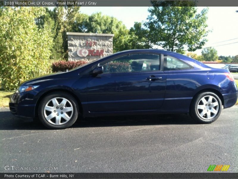 Royal Blue Pearl / Gray 2010 Honda Civic LX Coupe