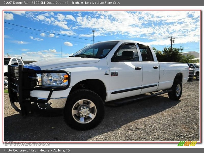 Bright White / Medium Slate Gray 2007 Dodge Ram 2500 SLT Quad Cab 4x4