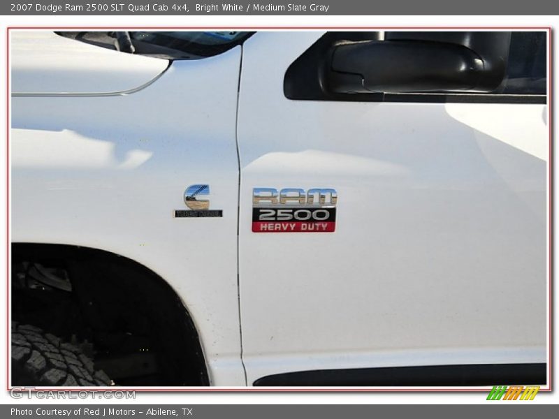 Bright White / Medium Slate Gray 2007 Dodge Ram 2500 SLT Quad Cab 4x4