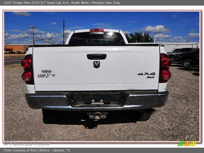 Bright White / Medium Slate Gray 2007 Dodge Ram 2500 SLT Quad Cab 4x4