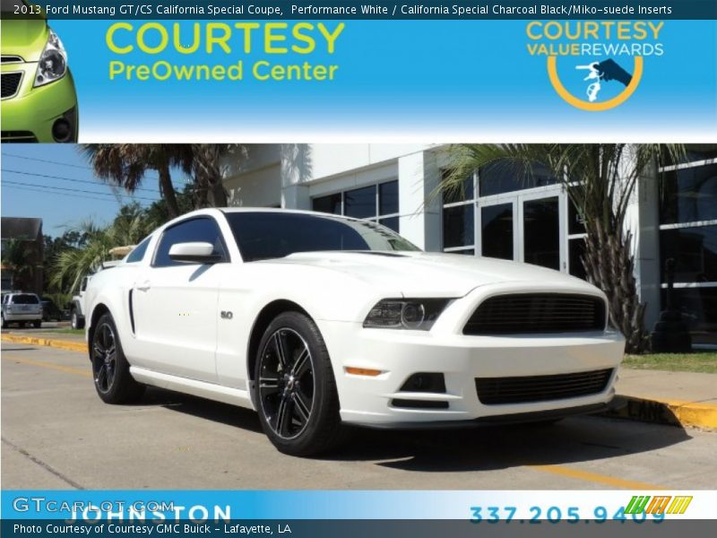 Performance White / California Special Charcoal Black/Miko-suede Inserts 2013 Ford Mustang GT/CS California Special Coupe