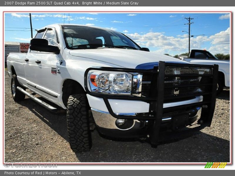 Bright White / Medium Slate Gray 2007 Dodge Ram 2500 SLT Quad Cab 4x4
