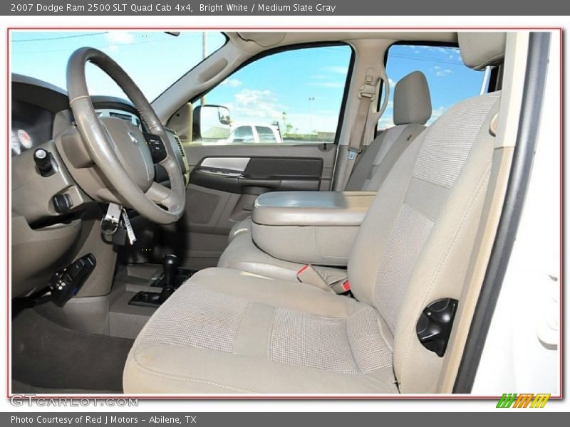 Bright White / Medium Slate Gray 2007 Dodge Ram 2500 SLT Quad Cab 4x4