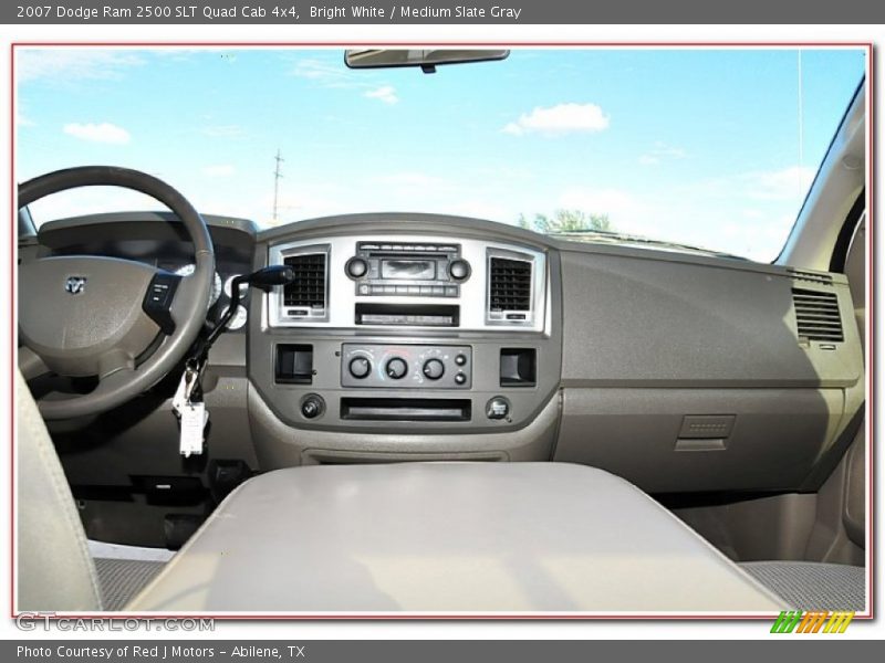 Bright White / Medium Slate Gray 2007 Dodge Ram 2500 SLT Quad Cab 4x4