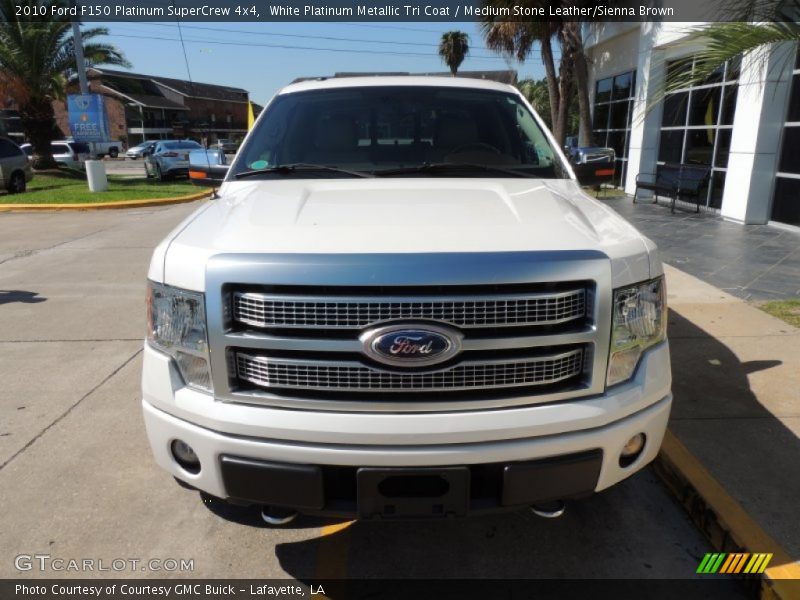 White Platinum Metallic Tri Coat / Medium Stone Leather/Sienna Brown 2010 Ford F150 Platinum SuperCrew 4x4