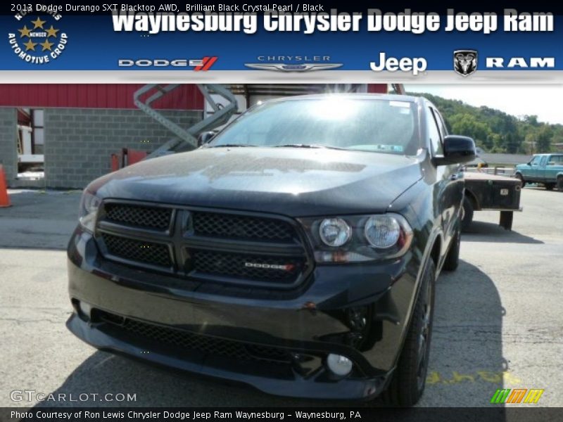 Brilliant Black Crystal Pearl / Black 2013 Dodge Durango SXT Blacktop AWD