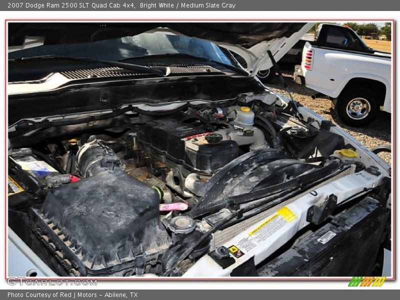 Bright White / Medium Slate Gray 2007 Dodge Ram 2500 SLT Quad Cab 4x4