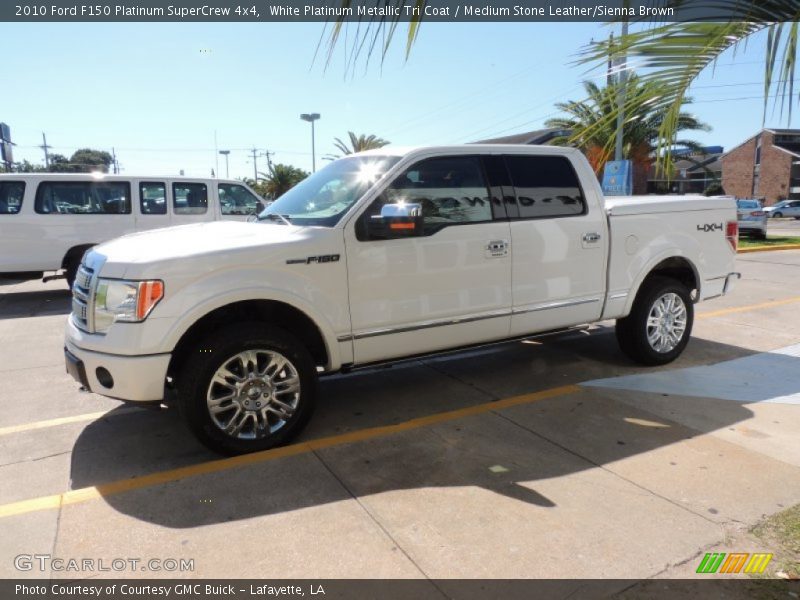 White Platinum Metallic Tri Coat / Medium Stone Leather/Sienna Brown 2010 Ford F150 Platinum SuperCrew 4x4