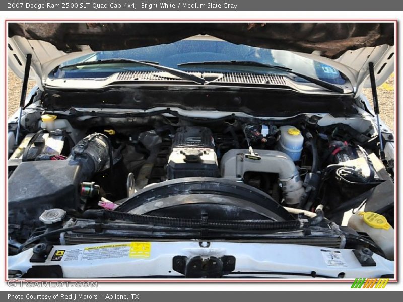 Bright White / Medium Slate Gray 2007 Dodge Ram 2500 SLT Quad Cab 4x4