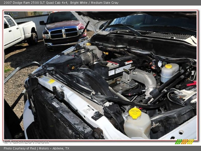 Bright White / Medium Slate Gray 2007 Dodge Ram 2500 SLT Quad Cab 4x4