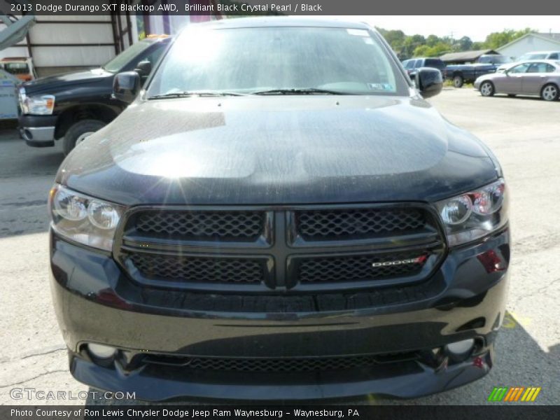 Brilliant Black Crystal Pearl / Black 2013 Dodge Durango SXT Blacktop AWD