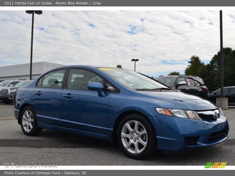 Atomic Blue Metallic / Gray 2011 Honda Civic LX Sedan