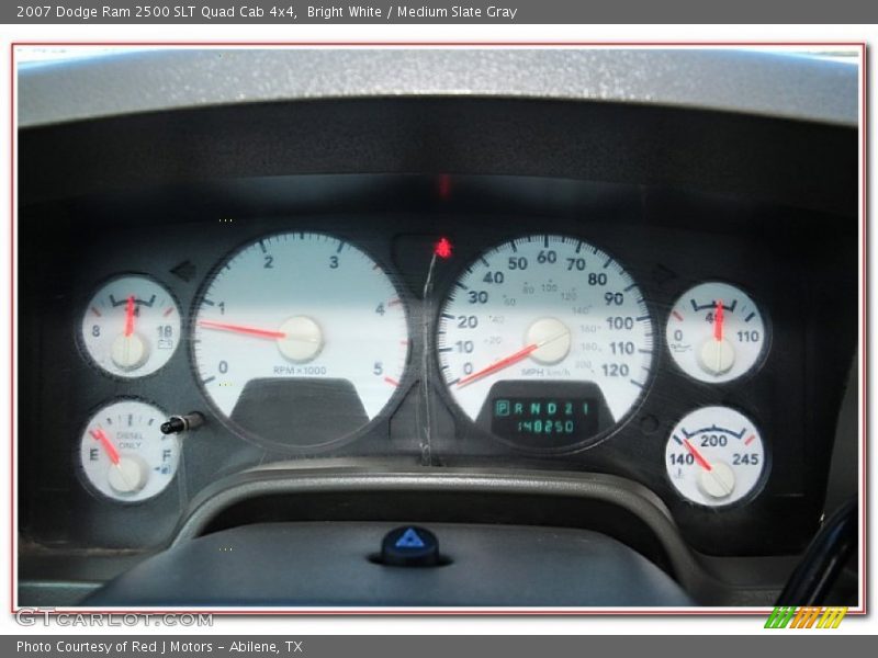 Bright White / Medium Slate Gray 2007 Dodge Ram 2500 SLT Quad Cab 4x4