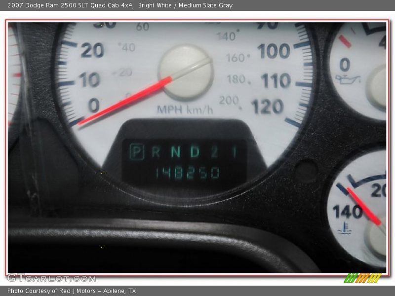 Bright White / Medium Slate Gray 2007 Dodge Ram 2500 SLT Quad Cab 4x4