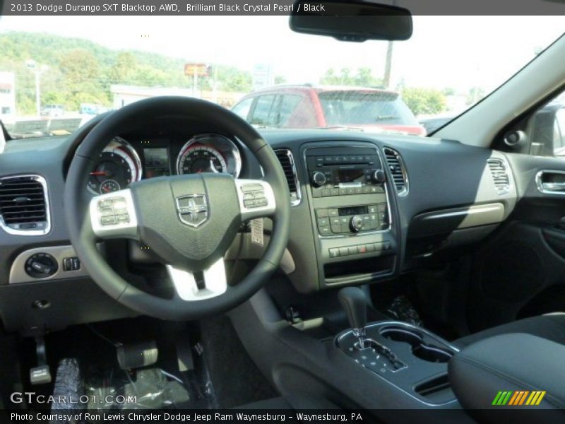 Brilliant Black Crystal Pearl / Black 2013 Dodge Durango SXT Blacktop AWD
