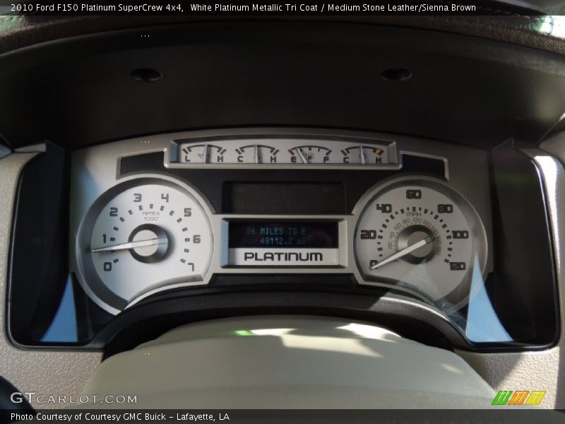 White Platinum Metallic Tri Coat / Medium Stone Leather/Sienna Brown 2010 Ford F150 Platinum SuperCrew 4x4