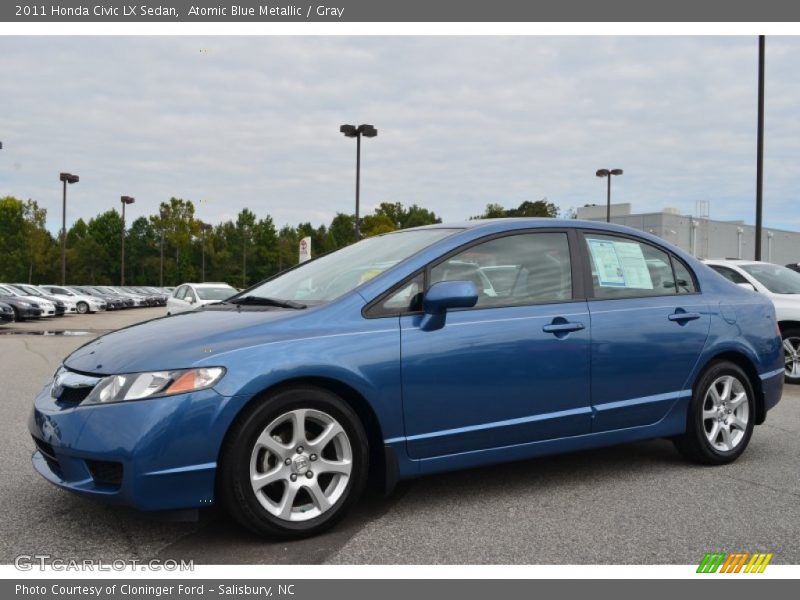 Atomic Blue Metallic / Gray 2011 Honda Civic LX Sedan