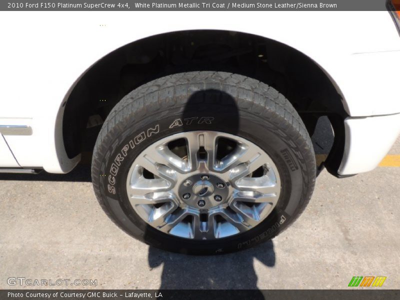 White Platinum Metallic Tri Coat / Medium Stone Leather/Sienna Brown 2010 Ford F150 Platinum SuperCrew 4x4