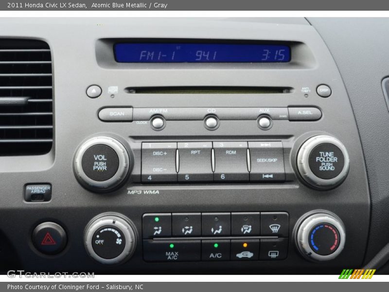 Atomic Blue Metallic / Gray 2011 Honda Civic LX Sedan