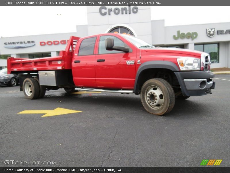 Flame Red / Medium Slate Gray 2008 Dodge Ram 4500 HD SLT Crew Cab 4x4 Dump Truck